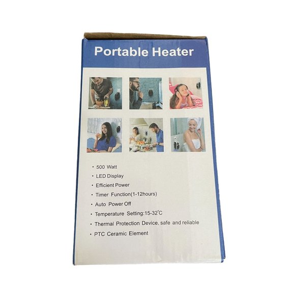 Portable Plug in Heater, 500W Electric Small Space Heater Indoor with Overheat P - Picture 4 of 5
